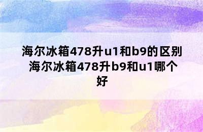 海尔冰箱478升u1和b9的区别 海尔冰箱478升b9和u1哪个好